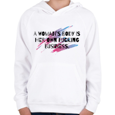 PRINTFASHION A woman's body - Gyerek kapucnis pulóver - Fehér gyerek pulóver, kardigán