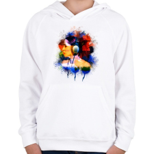 PRINTFASHION A zenehalgató lány - Gyerek kapucnis pulóver - Fehér gyerek pulóver, kardigán