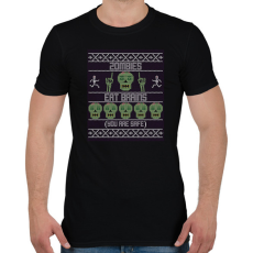 PRINTFASHION A zombik agyat esznek, biztonságban vagy. - Férfi póló - Fekete