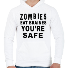 PRINTFASHION A zombik agyat esznek! - Férfi kapucnis pulóver - Fehér férfi pulóver, kardigán
