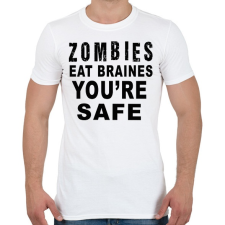 PRINTFASHION A zombik agyat esznek! - Férfi póló - Fehér férfi póló