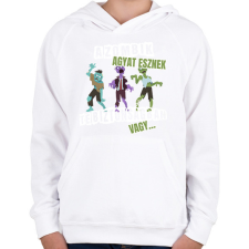 PRINTFASHION A zombik agyat esznek te biztonságban vagy - Gyerek kapucnis pulóver - Fehér gyerek pulóver, kardigán