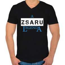 PRINTFASHION A zsaru legenda - Férfi V-nyakú póló - Fekete