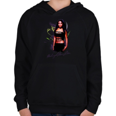 PRINTFASHION Aaliyah Haughton - Gyerek kapucnis pulóver - Fekete