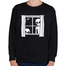PRINTFASHION Ablakból figyelés - Gyerek pulóver - Fekete