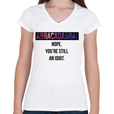 PRINTFASHION Abracadabra! - Női V-nyakú póló - Fehér női póló