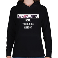 PRINTFASHION Abracadabra! (white) - Női kapucnis pulóver - Fekete női pulóver, kardigán