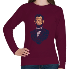 PRINTFASHION Abraham Lincoln - Női pulóver - Bordó női pulóver, kardigán
