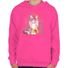 PRINTFASHION abstract cat - Gyerek kapucnis pulóver - Fukszia gyerek pulóver, kardigán