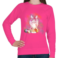PRINTFASHION abstract cat - Női pulóver - Fukszia női pulóver, kardigán