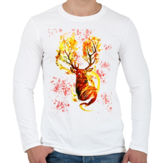PRINTFASHION ABSTRACT DEER - Férfi hosszú ujjú póló - Fehér