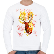 PRINTFASHION ABSTRACT DEER - Férfi pulóver - Fehér
