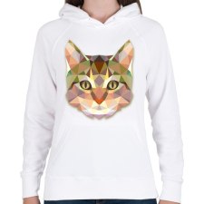 PRINTFASHION Absztrakt cica - Női kapucnis pulóver - Fehér női pulóver, kardigán