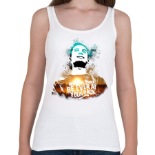 PRINTFASHION absztrakt férfi portré - Női atléta - Fehér női trikó