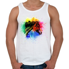 PRINTFASHION absztrakt ló arc - Férfi atléta - Fehér atléta, trikó