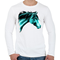 PRINTFASHION absztrakt ló portré - Férfi hosszú ujjú póló - Fehér