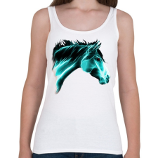 PRINTFASHION absztrakt ló portré - Női atléta - Fehér női trikó