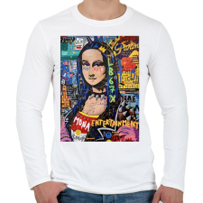 PRINTFASHION Absztrakt Mona - Férfi hosszú ujjú póló - Fehér férfi póló