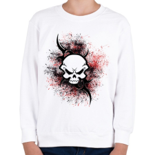 PRINTFASHION absztrakt skull - Gyerek pulóver - Fehér gyerek pulóver, kardigán