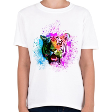 PRINTFASHION absztrakt tigris arc2 - Gyerek póló - Fehér gyerek póló