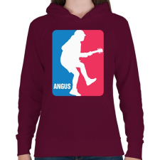 PRINTFASHION ACDC Angus - Női kapucnis pulóver - Bordó női pulóver, kardigán