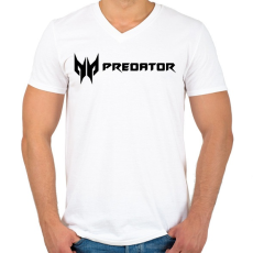 PRINTFASHION Ace Predator logo - Férfi V-nyakú póló - Fehér
