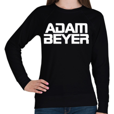 PRINTFASHION Adam Beyer white - Női pulóver - Fekete