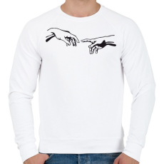 PRINTFASHION Ádám Teremtése - Férfi pulóver - Fehér