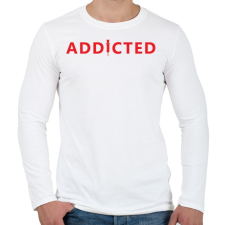 PRINTFASHION Addicted - Férfi hosszú ujjú póló - Fehér férfi póló