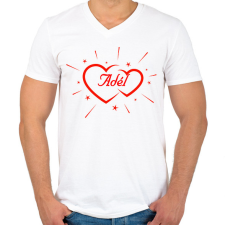 PRINTFASHION Adél - Férfi V-nyakú póló - Fehér férfi póló