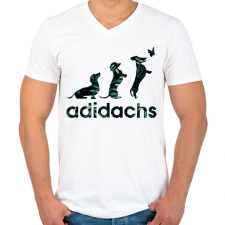 PRINTFASHION Adidachs #2 - Férfi V-nyakú póló - Fehér férfi póló