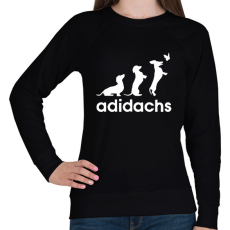 PRINTFASHION Adidachs fehér - Női pulóver - Fekete