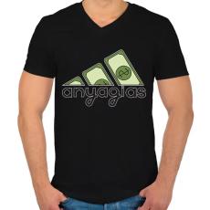 PRINTFASHION adidas anyagias - Férfi V-nyakú póló - Fekete