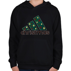 PRINTFASHION adidas christmas - Gyerek kapucnis pulóver - Fekete