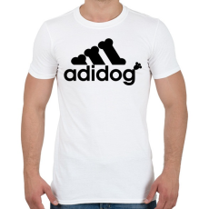 PRINTFASHION Adidog - Férfi póló - Fehér