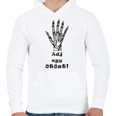 PRINTFASHION Adj egy ötöst! - Férfi kapucnis pulóver - Fehér