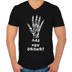 PRINTFASHION Adj egy ötöst! - Férfi V-nyakú póló - Fekete