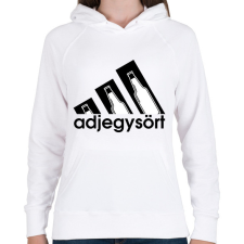 PRINTFASHION adjegysört márkaparódia - Női kapucnis pulóver - Fehér női pulóver, kardigán