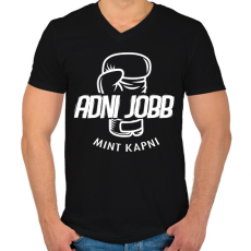 PRINTFASHION Adni jobb mint kapni - Férfi V-nyakú póló - Fekete