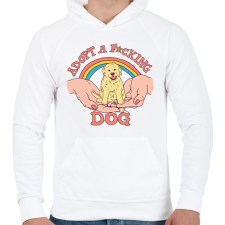 PRINTFASHION Adopt a dog - Férfi kapucnis pulóver - Fehér férfi pulóver, kardigán