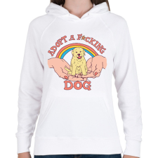 PRINTFASHION Adopt a dog - Női kapucnis pulóver - Fehér női pulóver, kardigán