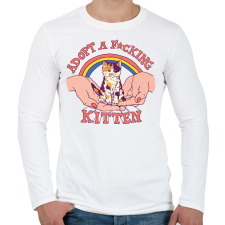 PRINTFASHION Adopt a kitten - Férfi hosszú ujjú póló - Fehér férfi póló