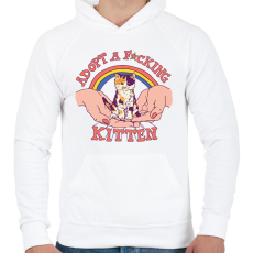 PRINTFASHION Adopt a kitten - Férfi kapucnis pulóver - Fehér