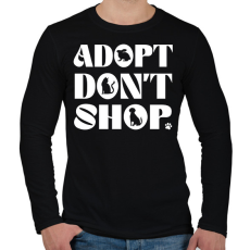 PRINTFASHION Adopt don't shop - Férfi hosszú ujjú póló - Fekete