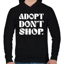 PRINTFASHION Adopt don't shop - Férfi kapucnis pulóver - Fekete férfi pulóver, kardigán