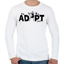 PRINTFASHION Adopt - Örökbefogadás - Férfi hosszú ujjú póló - Fehér férfi póló