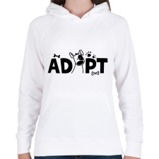 PRINTFASHION Adopt - Örökbefogadás - Női kapucnis pulóver - Fehér női pulóver, kardigán