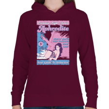 PRINTFASHION Afrodité - Női kapucnis pulóver - Bordó női pulóver, kardigán