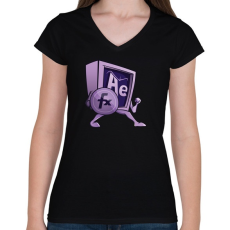 PRINTFASHION After - Női V-nyakú póló - Fekete