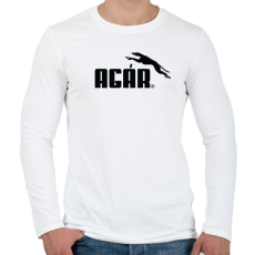 PRINTFASHION Agár / greyhound logó (fekete) - Férfi hosszú ujjú póló - Fehér